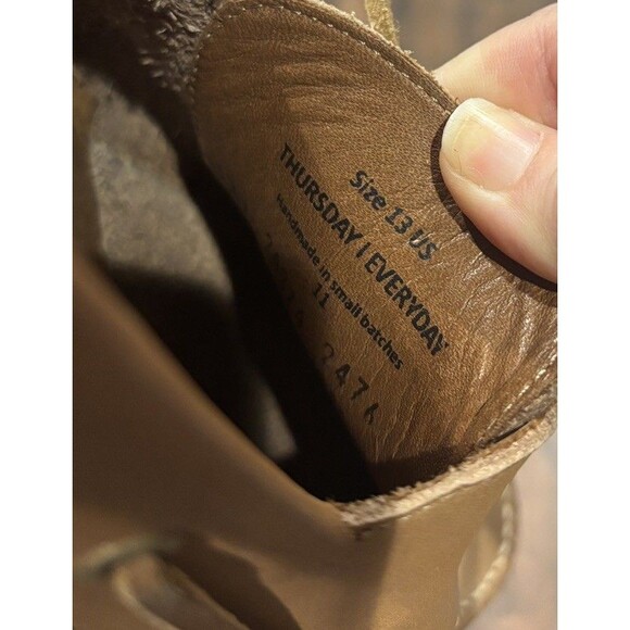 Thursday Boot Company Leather Boat Shoes Loafers Tan Moc Toe US 13 EU 47 Lace Up main image 7